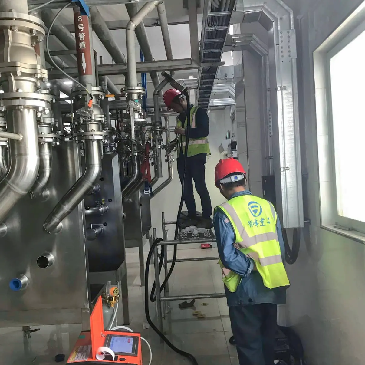 Water treatment pipe welding